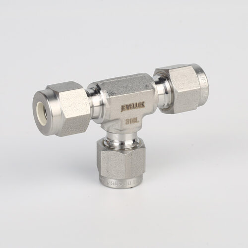 764L-UNION-TEE-2 764L Stainless Steel Union Tee High Purity Fitting Union Tee Reducing Tubing Connection